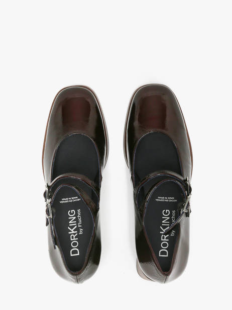 Heeled Derby Shoes Cristel In Leather Dorking Red women D9437 other view 3