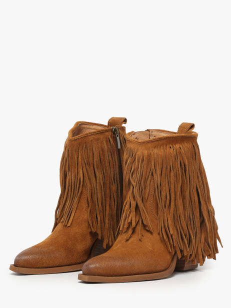 Santiago Boots In Leather Metisse Brown women XD2125 other view 1