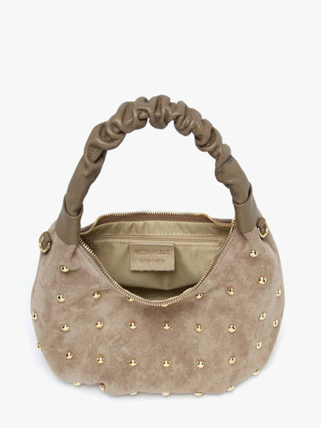 Shoulder Bag Velvet Studs Milano Brown velvet studs VS25094 other view 2