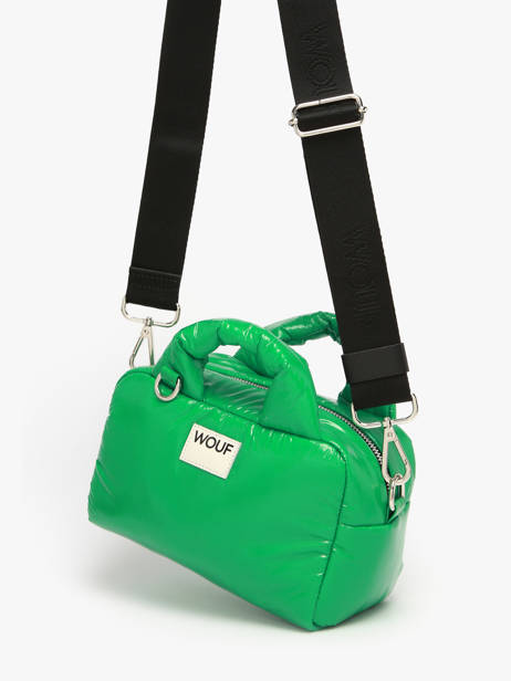 Shoulder Bag Glossy Recycled Polyester Wouf Green glossy BB250027 other view 1