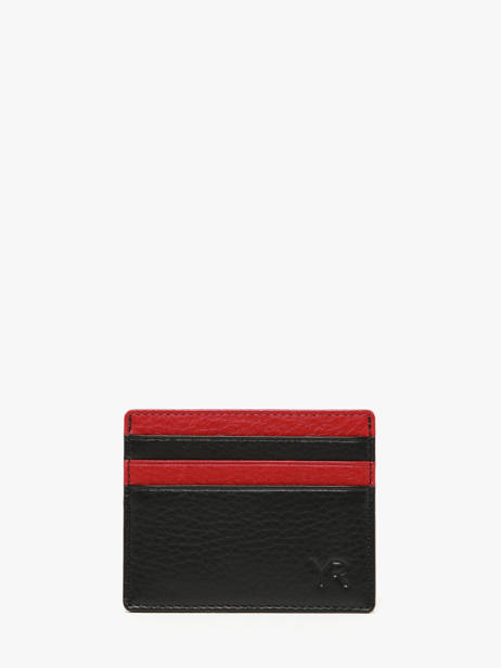 Card Holder Leather Yves renard Black bicolor 242