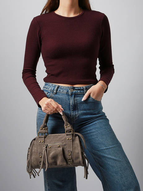 Shoulder Bag Velvet Leather Milano Brown velvet VE24093 other view 1