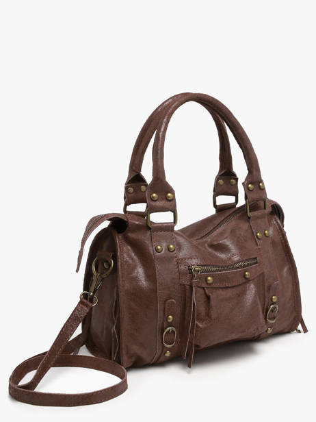 Satchel Spazzolato Leather Milano Brown spazzolato SP24094 other view 1