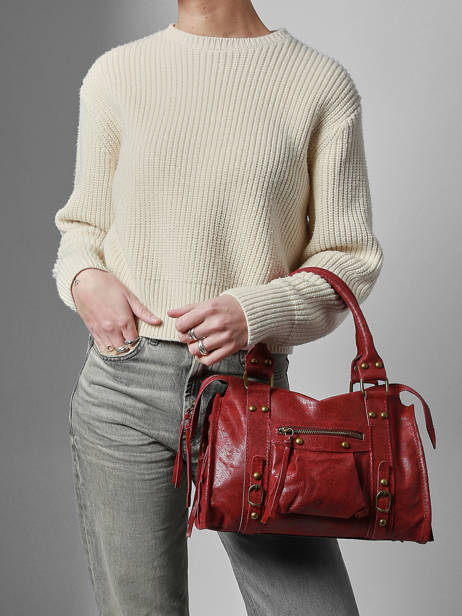 Satchel Spazzolato Leather Milano Red spazzolato SP24094 other view 1