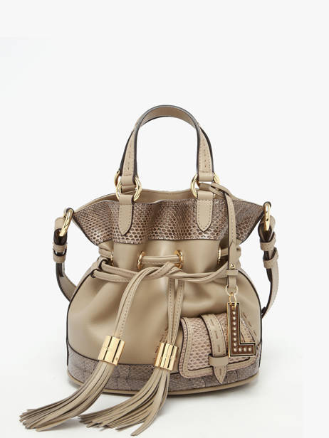 Small Leather Premier Flirt Ayers Bucket Bag Lancel Beige premier flirt A14014 other view 2