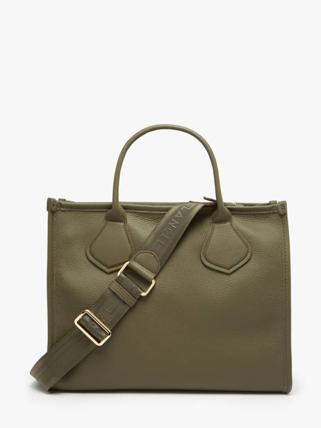 Cabas Zippé M Jour Cuir Lancel Vert jour A12996 vue secondaire 4