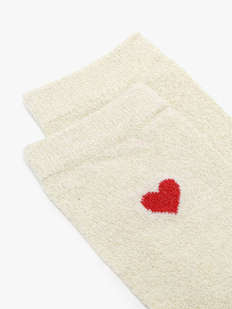 Chaussettes Femme Lurex Heart Pieces Or socks women 17159116 vue secondaire 1