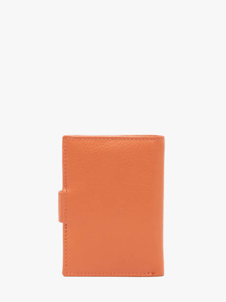 Leather Card Holder Crinkles Orange caviar 14041 other view 2