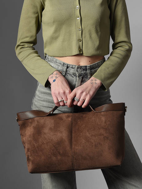 Satchel Wt Velvet Miniprix Brown wt velvet KJ62084 other view 1