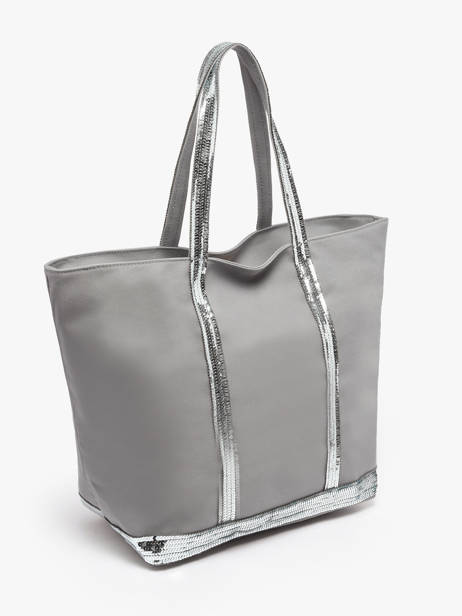 Large Zipped Shoulder Bag Le Cabas Sequins Vanessa bruno Gray cabas 1V40409 other view 2