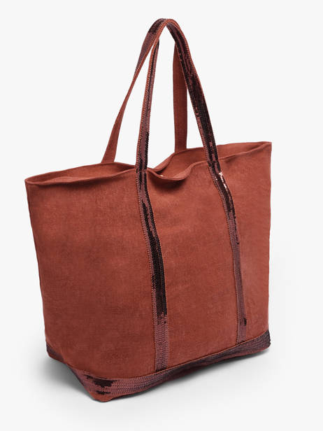 Zipped Linen Tote Bag Le Cabas Sequins Vanessa bruno Red cabas lin 31V40409 other view 2