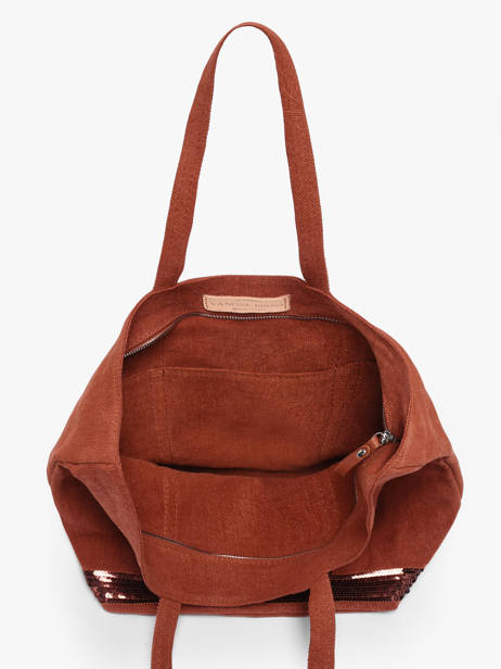 Medium Zipped Le Cabas Tote Bag Linen Sequins Vanessa bruno Red cabas lin 31V40378 other view 2