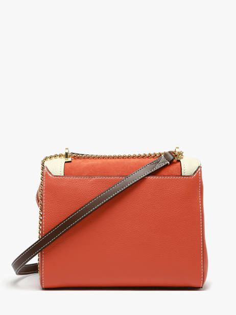 Leather Ninon Color Block Crossbody Bag Lancel Orange ninon A13370 other view 4