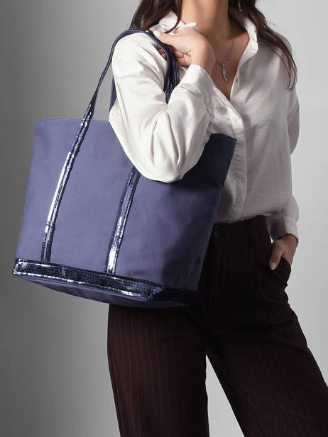 Large Zipped Shoulder Bag Le Cabas Sequins Vanessa bruno Violet cabas 1V40409 other view 1
