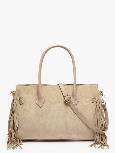 Shoulder Bag Velvet Leather Milano Beige velvet VE25114 other view 4