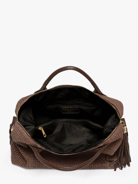 Satchel Beautiful Leather Milano Brown beautiful BE25111 other view 3