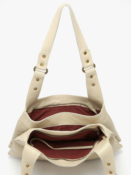 Sac Porté épaule Seam Cuir Basilic pepper Beige seam BSEA05 vue secondaire 2