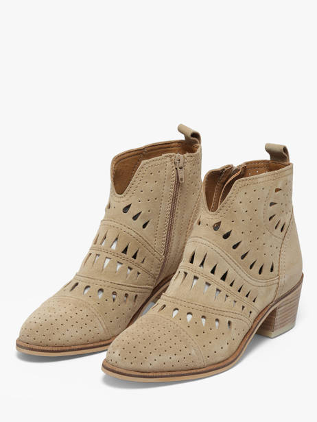 Heeled Boots In Leather Alpe Beige accessoires 54331108 other view 1