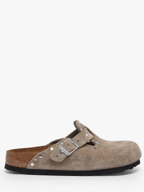 Slippers In Leather Birkenstock Brown women 1030418