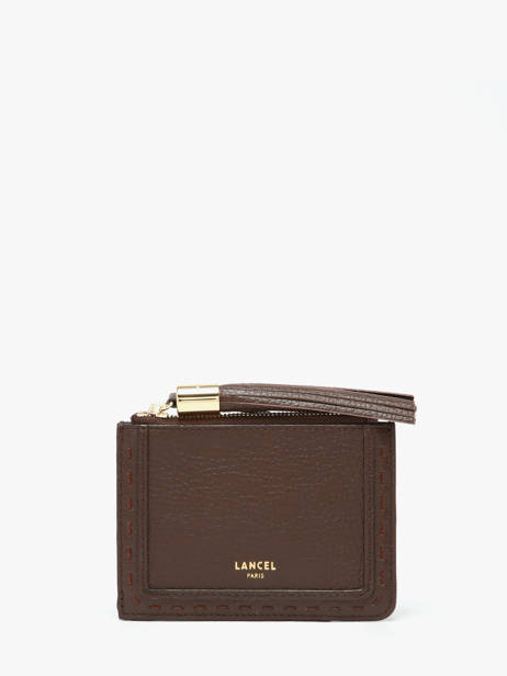 Card Holder Premier Flirt Leather Lancel Brown premier flirt A14033