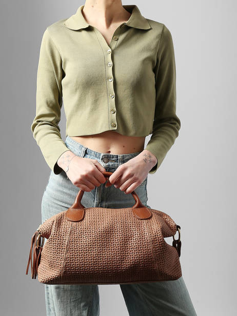 Satchel Beautiful Leather Milano Brown beautiful BE25111 other view 1