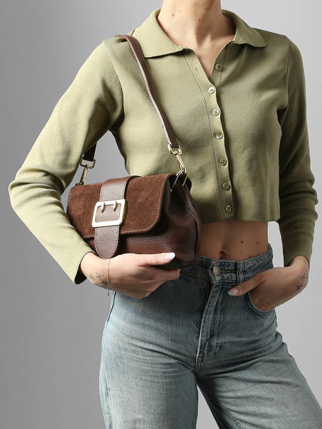 Satchel Velvet Caviar Leather Milano Brown velvet caviar VC25114 other view 1