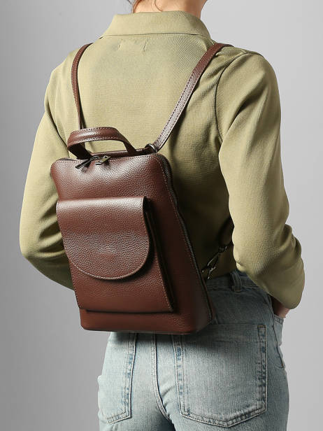 Shoulder Strap Backpack Milano Brown caviar CA240615 other view 1