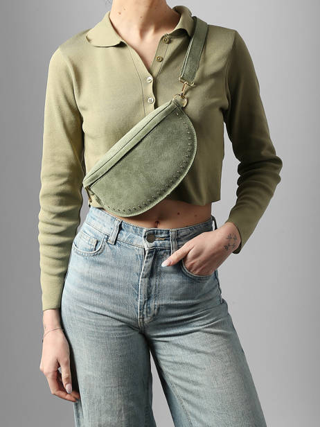 Sac Banane Milano Vert velvet VE25111 vue secondaire 1