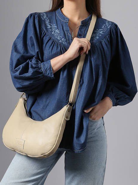 Shoulder Bag Seam Leather Basilic pepper Beige seam BSEA03 other view 1