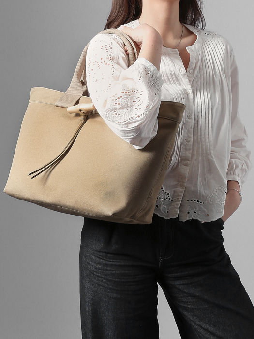 Longchamp Le roseau toile Handbag Beige