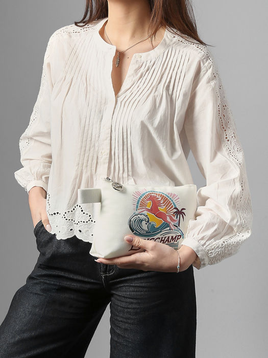 Longchamp Le pliage surf Clutches White