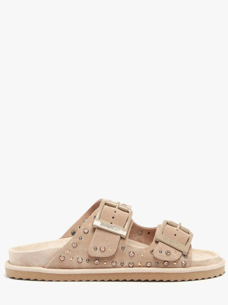 Sandals In Leather Colors of california Beige accessoires CBIOW05N