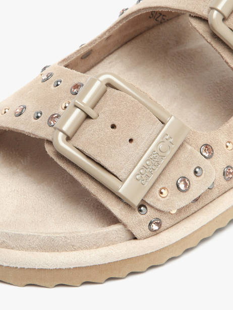 Sandals In Leather Colors of california Beige accessoires CBIOW05N other view 2