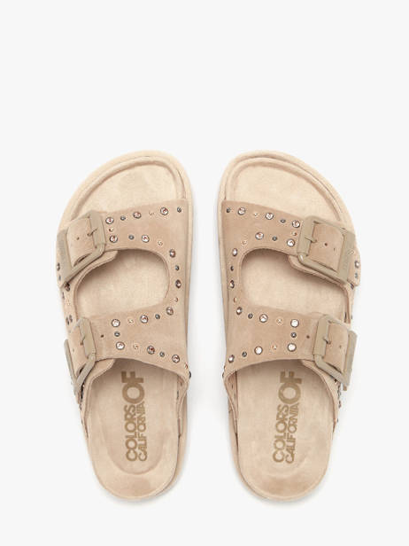 Sandals In Leather Colors of california Beige accessoires CBIOW05N other view 3