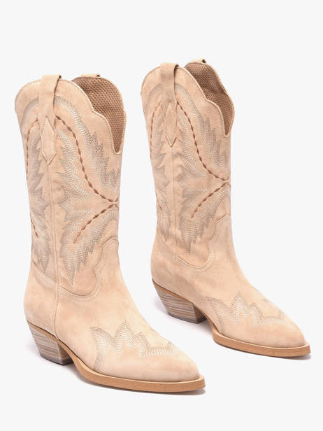 Santiago Boots In Leather Alpe Beige women 52171115 other view 1