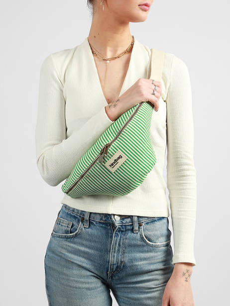 Sac Banane Olivia Rayures Hindbag Vert rayures RA vue secondaire 1