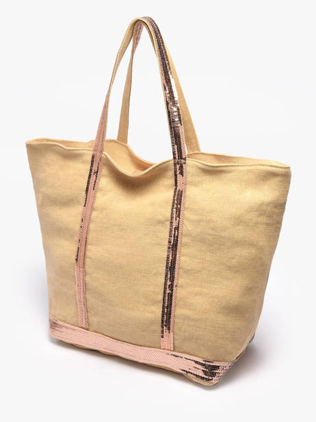 Zipped Linen Tote Bag Le Cabas Sequins Vanessa bruno Yellow cabas lin 31V40409 other view 2