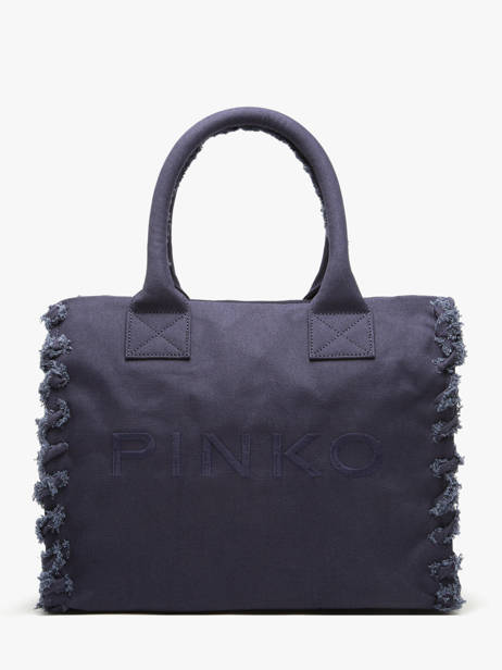 Satchel Logo Shopper Cotton Pinko Blue logo shopper 6673A3A4