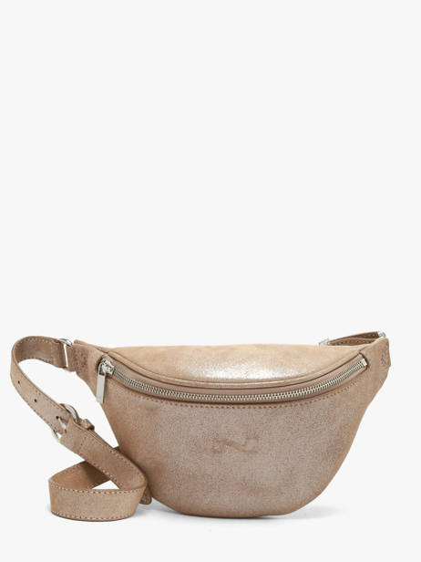 Sac Banane Small Derby Glitter Cuir Nathan baume Beige n city 25GT