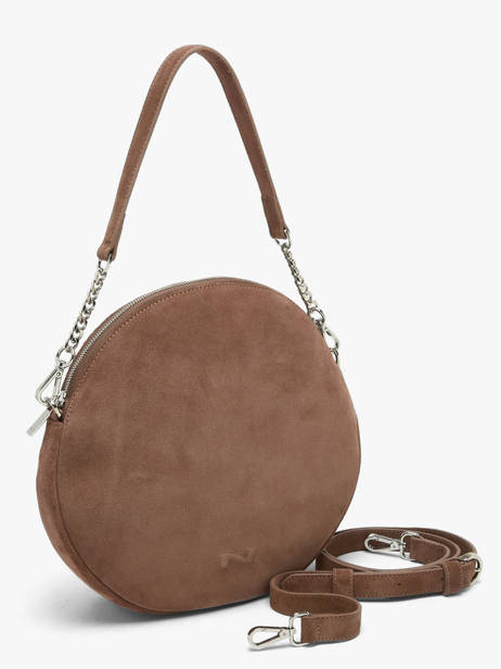 Sac Porté épaule Anna Cuir Daim Nathan baume Marron nathan 9S vue secondaire 1