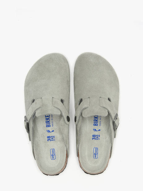 Slippers In Leather Birkenstock Gray women 1031657 other view 3