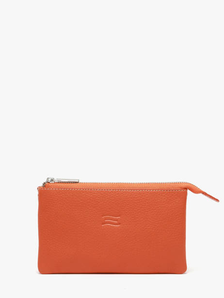 Leather Caviar Wallet Crinkles Orange caviar 14196