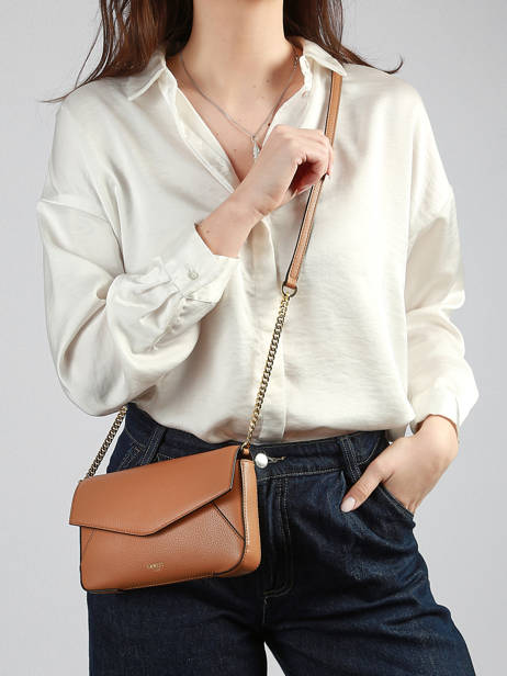 Crossbody Bag Enveloppe Leather Lancel Brown enveloppe A14024 other view 1
