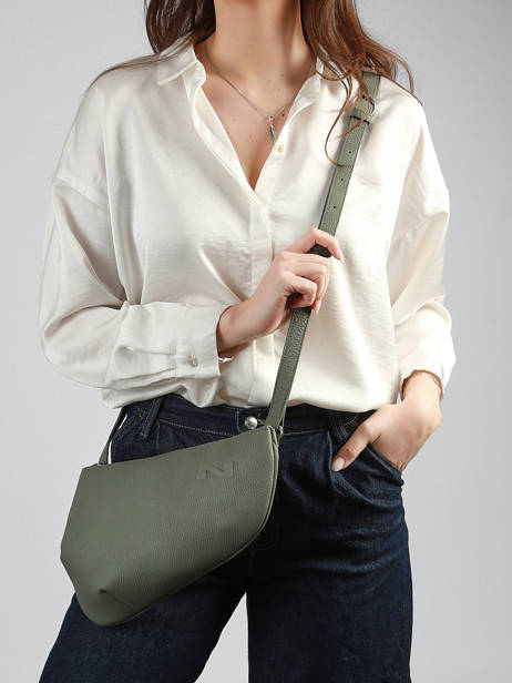Leather Crossbody Bag Large City Perle Nathan baume Green n city 1 other view 1