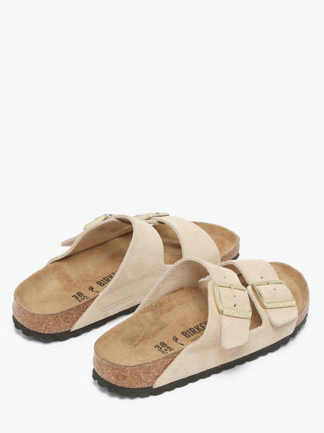 Slippers In Leather Birkenstock Beige women 1029260 other view 2