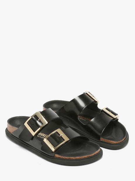 Slippers In Leather Birkenstock Black women 1029353 other view 1