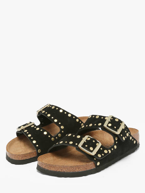 Slippers In Leather Birkenstock Black women 1030348 other view 1