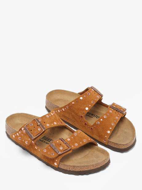 Slippers In Leather Birkenstock Brown women 1031731 other view 1