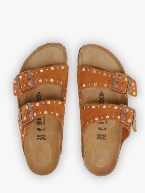 Slippers In Leather Birkenstock Brown women 1031731 other view 3