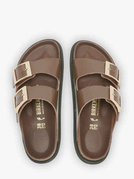 Slippers In Leather Birkenstock Brown women 1031910 other view 3